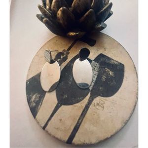 CUTE SILVER BUTTON EARRINGS